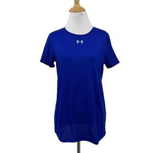 Under Armour T Shirt Womens Small Ocean Tech Locker 2.0 Short Sleeve Gym Active